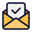 message, send, email, done, approved, check, tick, envelope 