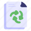 recycle, document, file, paper, trash, green 
