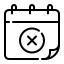 cancel, booking, event, time, date, calendar, remove, delete, cross 