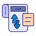 document, paper, arrow, interface, ui, data, information