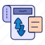 document, paper, arrow, interface, ui, data, information 