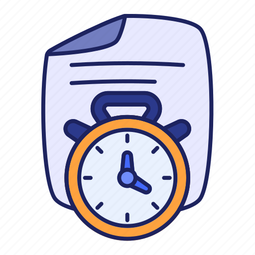 Document, file, folder, archive, data, time, clock icon - Download on Iconfinder