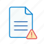 alert, text, office, file, document, exclamation, page 