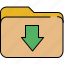 arrow, down, file, folder, interface, move 