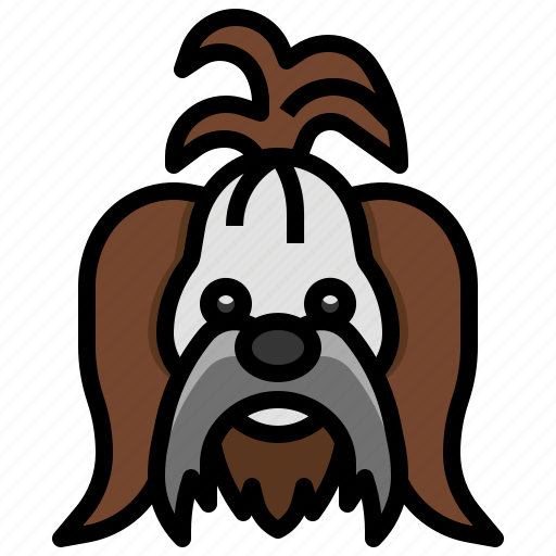 Shih, tzu, pedigree, breed, canine, mammal icon - Download on Iconfinder