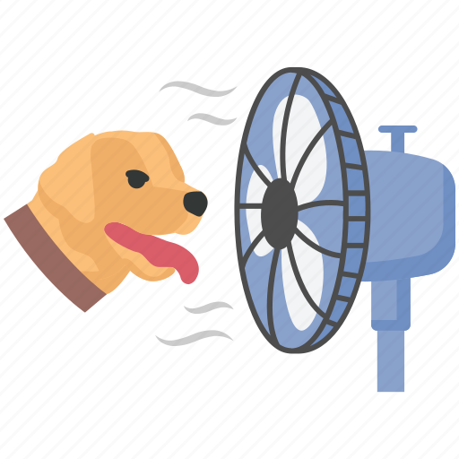 Summer, dog, domestic, hot, cool breeze icon - Download on Iconfinder