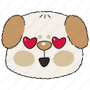 dog, in love, face, emoji, love, passion, heart eyes, expression, emotional