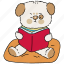 dog, reading, hobby, leisure, education, studying, learning, daily routine, character 