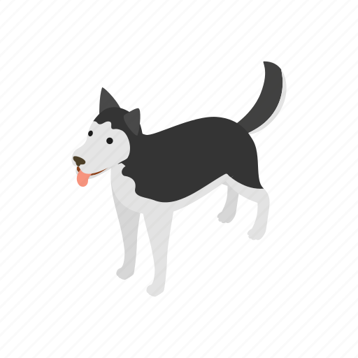 Animal, blog, canine, dog, husky, isometric, pet icon - Download on Iconfinder