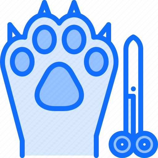 Paw, claws, scissors, pet, grooming icon - Download on Iconfinder
