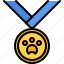 medal, award, paw, show, sport, pet 