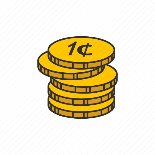 Cents, coin, one cent, pennies icon - Download on Iconfinder