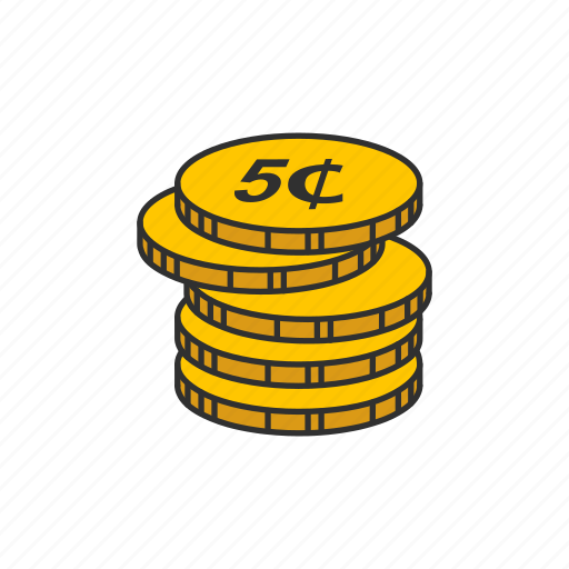 Cent, coins, five cent, nickle icon - Download on Iconfinder