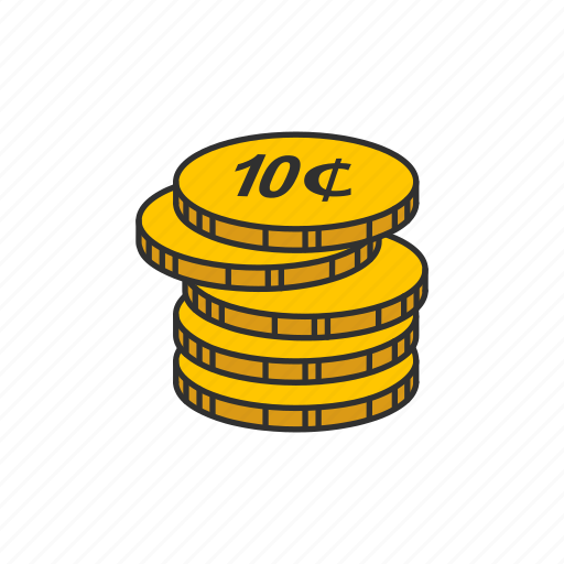 Cents, coins, ten cents, dime icon - Download on Iconfinder