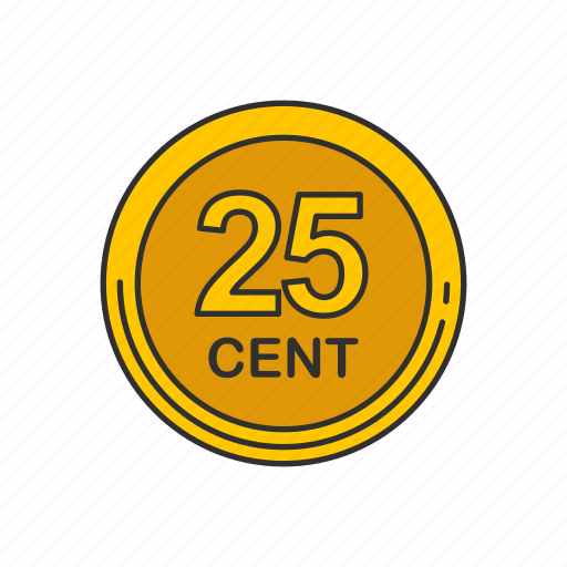 Cent, coin, twenty five cents, quarter icon - Download on Iconfinder