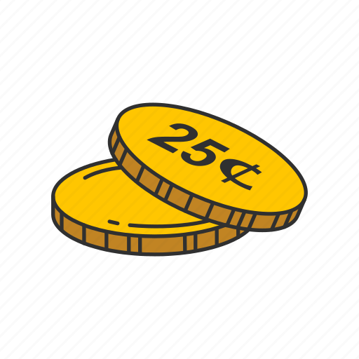 Coins, moeny, twenty five cent, quarters icon - Download on Iconfinder