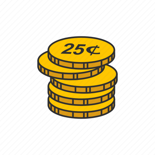 Cents, coins, twenty five cents, quarter icon - Download on Iconfinder