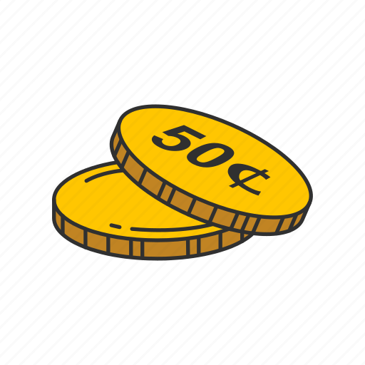 Cents, coins, fifty, fifty cents icon - Download on Iconfinder
