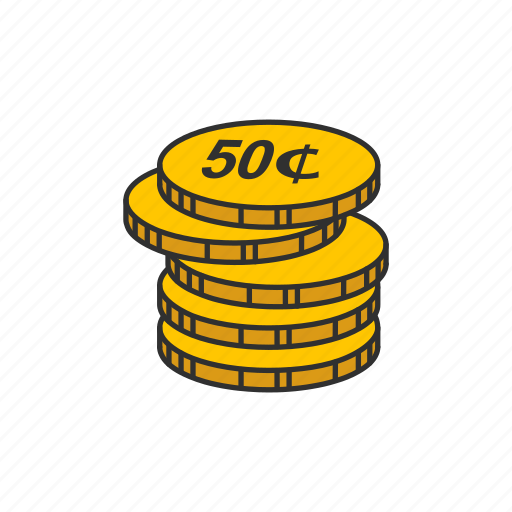 Cents, coin, fifty, fifty cents icon - Download on Iconfinder