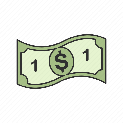 Bill, cash, one dollar, one dollar bill icon - Download on Iconfinder