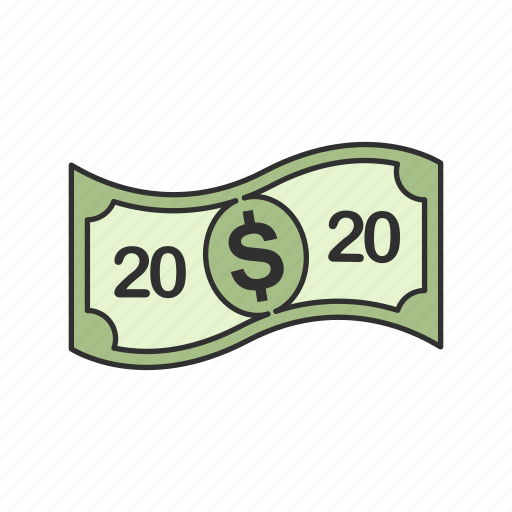Bill, cash, dollar, twenty dollars icon - Download on Iconfinder