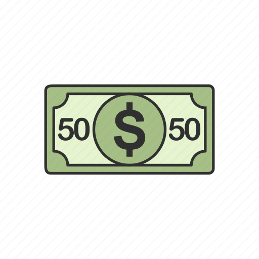 Bill, cash, fifty, fifty dollars icon - Download on Iconfinder