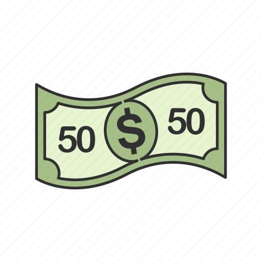 cartoon 50 dollar bill