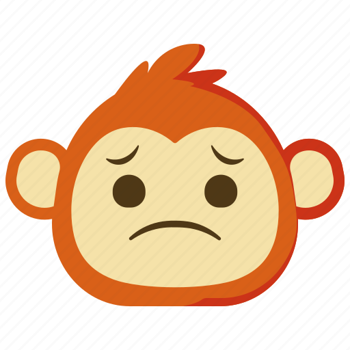 Monkeys, disappointed, emoji, emotion, face icon - Download on Iconfinder