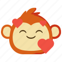 monkeys, happy, loved, emoji, emotion, feeling