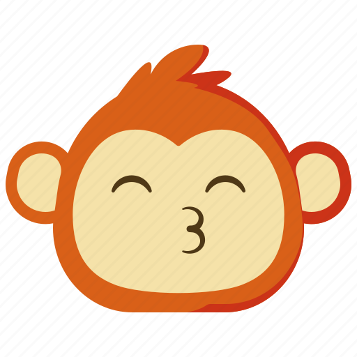 Monkeys, kiss, emoji, emotion, face, animal icon - Download on Iconfinder
