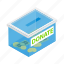 box, charity, donate, donation, gift, help, isometric 