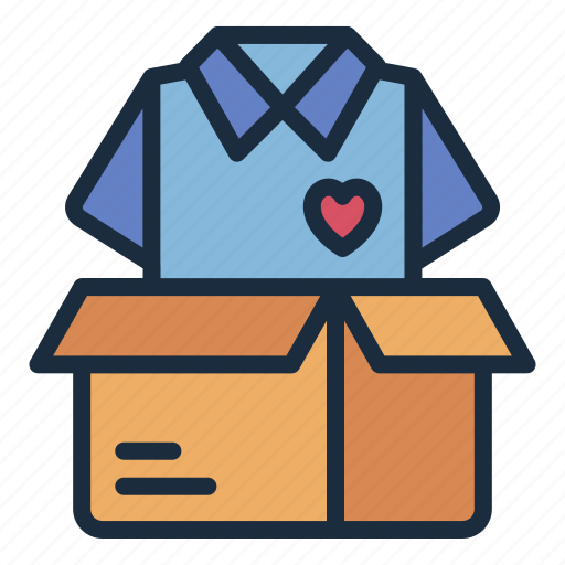 Clothes, fashion, dress, box, fabric, donation, charity icon - Download on Iconfinder