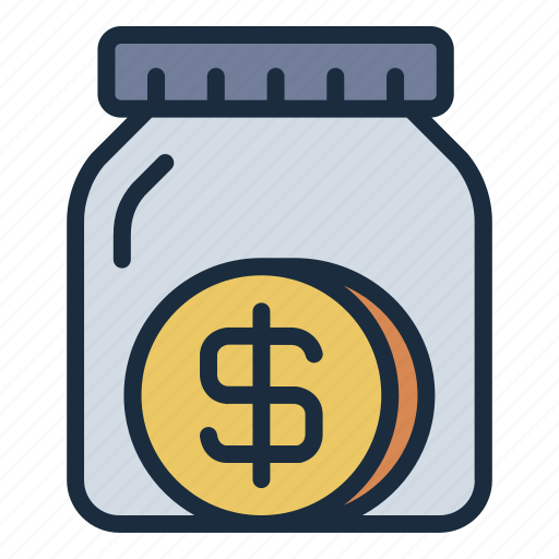 Donation, jar, tip, bottle, coin, fund, finance icon - Download on Iconfinder