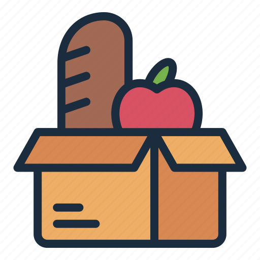 Food, box, kindness, donation, charity, care icon - Download on Iconfinder