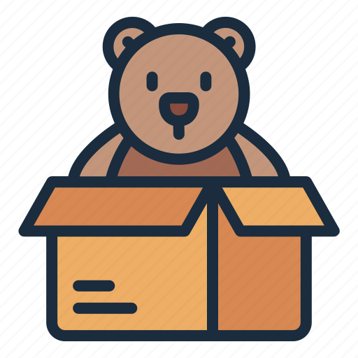Toy, doll, kid, baby, box, care, donation icon - Download on Iconfinder
