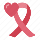 ribbon, heart, love, cancer, care, donation, charity