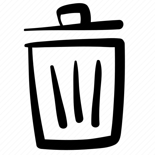 Doodle, garbage can, office, recycle bin, rubbish bin, trash bin, trash can icon - Download on Iconfinder