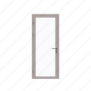 single, framed, glass, door, exit, entrance