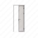 single, framed, glass, door, exit, entrance
