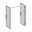 double, framed, glass, door