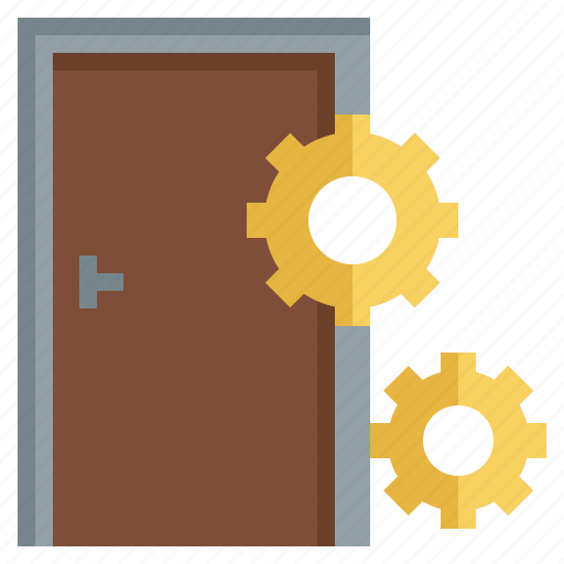 Setting, gear, door, set, up, installation icon - Download on Iconfinder