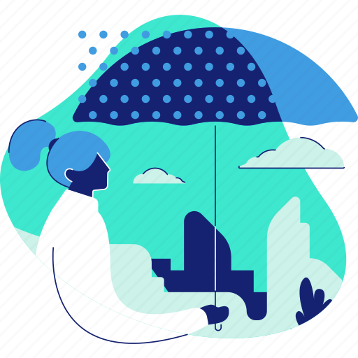 Umbrella, protection, security, safety, woman illustration - Download on Iconfinder