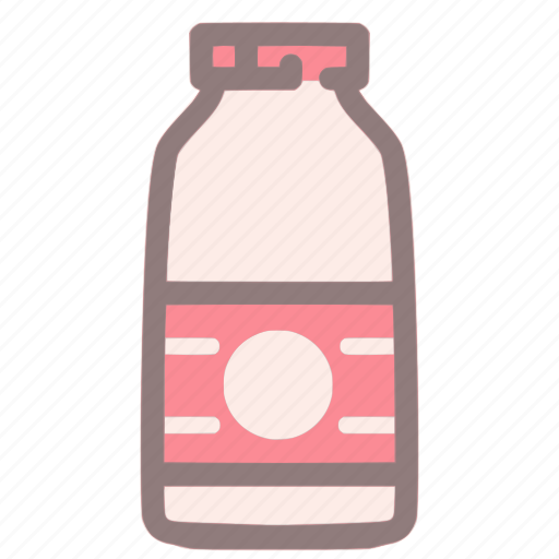 Beverage, bottle, drink, healthy, milk, strawberry icon - Download on Iconfinder