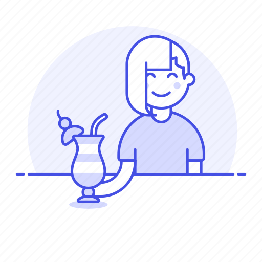 Female, punch, holding, cocktail, with, alcohol, pub icon - Download on Iconfinder