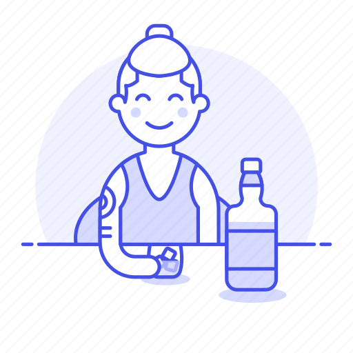 Alcohol, bar, bottle, client, drink, glass, half icon - Download on Iconfinder