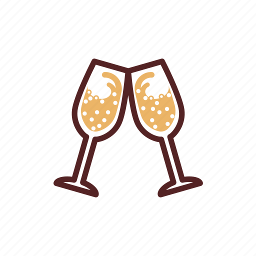 Bubbles, celebrate, champagne, clink glasses, drinks, sparkling wine icon - Download on Iconfinder