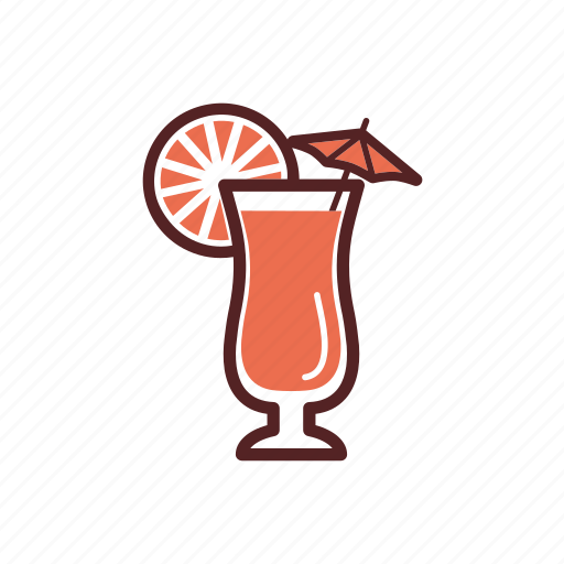 Cocktail, drinks, exotic, lemon, orange, parasol, umbrella icon - Download on Iconfinder