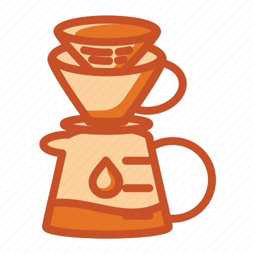 Brew, coffee, dripper, filter, jug, paper, water icon - Download on Iconfinder