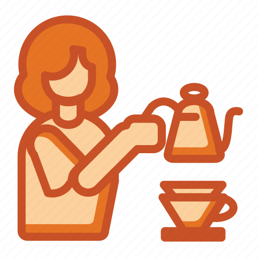 Barista, drip, farmer, local, over, pour, woman icon - Download on Iconfinder