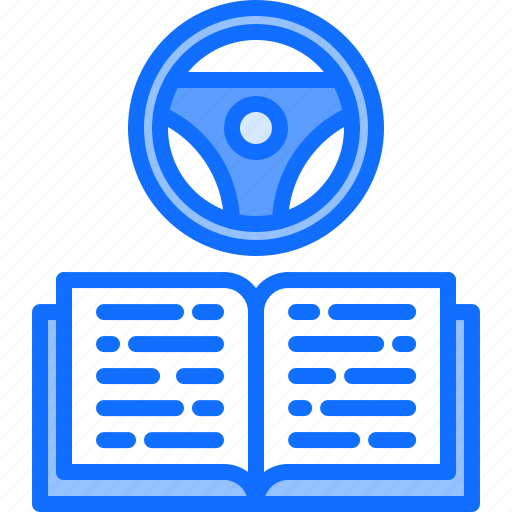 Steering, wheel, training, book, rules, driver, driving icon - Download on Iconfinder